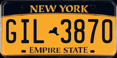 NY license plate GIL3870
