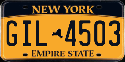 NY license plate GIL4503