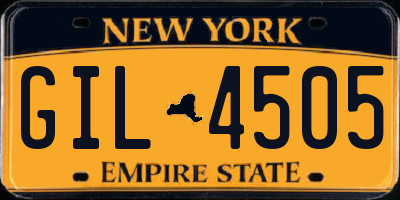 NY license plate GIL4505
