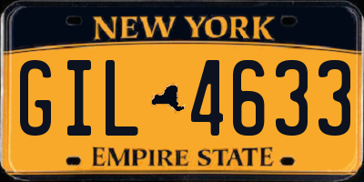 NY license plate GIL4633