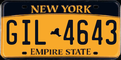 NY license plate GIL4643