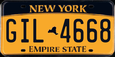 NY license plate GIL4668