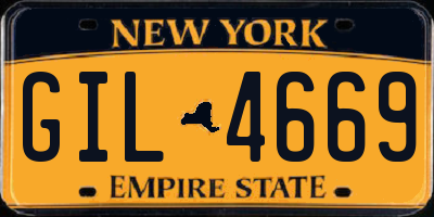 NY license plate GIL4669