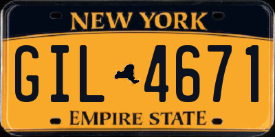 NY license plate GIL4671