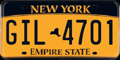 NY license plate GIL4701