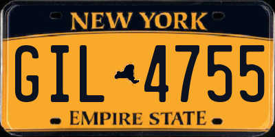 NY license plate GIL4755