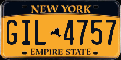 NY license plate GIL4757