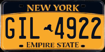 NY license plate GIL4922