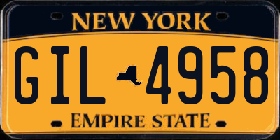 NY license plate GIL4958