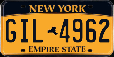 NY license plate GIL4962