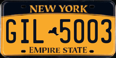 NY license plate GIL5003