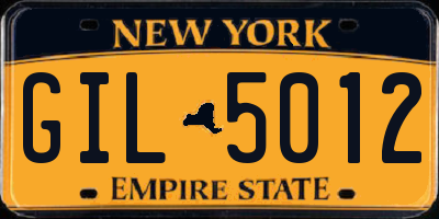NY license plate GIL5012