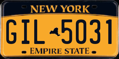 NY license plate GIL5031