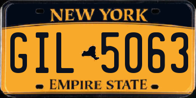 NY license plate GIL5063
