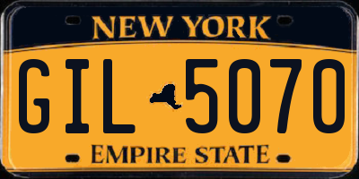 NY license plate GIL5070