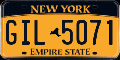 NY license plate GIL5071