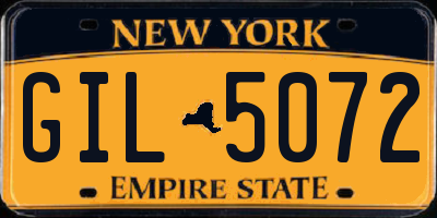 NY license plate GIL5072