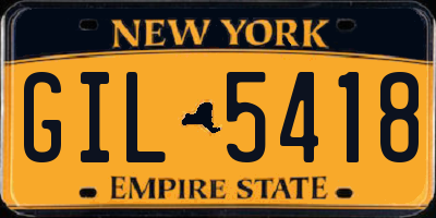 NY license plate GIL5418