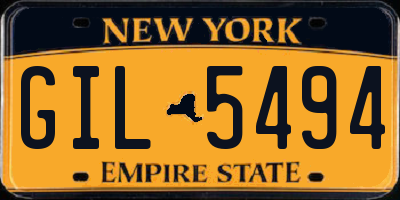 NY license plate GIL5494