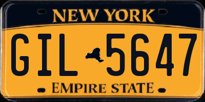 NY license plate GIL5647
