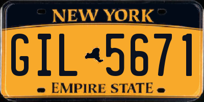 NY license plate GIL5671