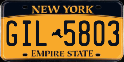NY license plate GIL5803