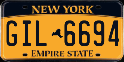 NY license plate GIL6694