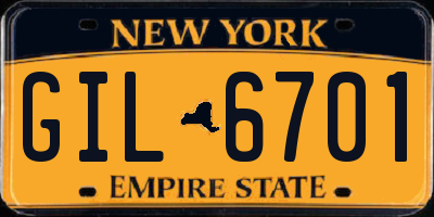 NY license plate GIL6701