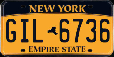 NY license plate GIL6736