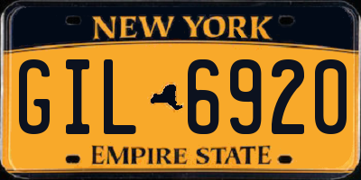 NY license plate GIL6920