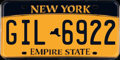 NY license plate GIL6922
