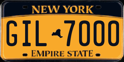 NY license plate GIL7000