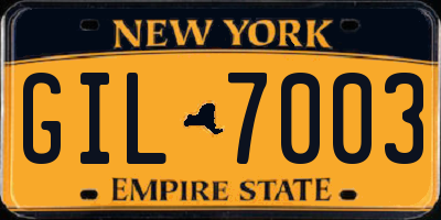 NY license plate GIL7003