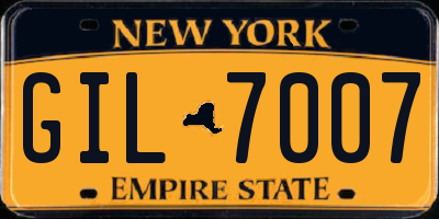 NY license plate GIL7007