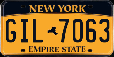 NY license plate GIL7063