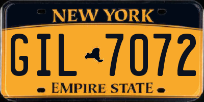 NY license plate GIL7072