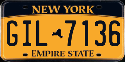 NY license plate GIL7136
