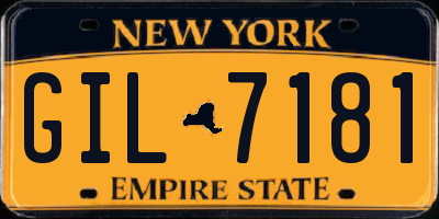 NY license plate GIL7181