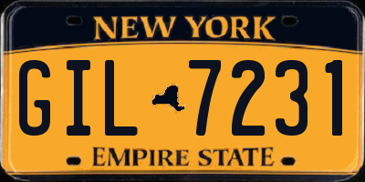 NY license plate GIL7231