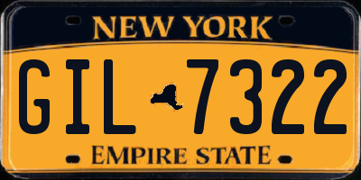 NY license plate GIL7322