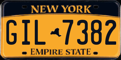 NY license plate GIL7382
