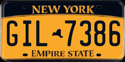 NY license plate GIL7386