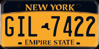 NY license plate GIL7422