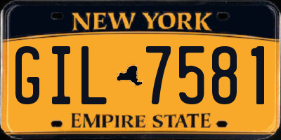 NY license plate GIL7581