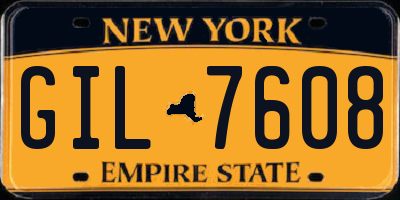 NY license plate GIL7608