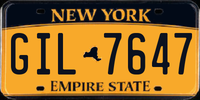 NY license plate GIL7647