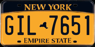 NY license plate GIL7651