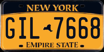 NY license plate GIL7668