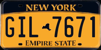 NY license plate GIL7671
