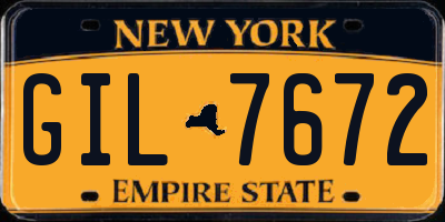 NY license plate GIL7672